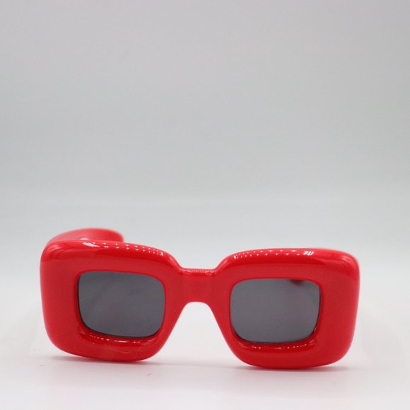 Chunky Red Square Trendy Party Sunglasses Celeb Style - Picture 2 of 3
